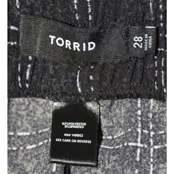 Torrid Wide Leg Women's Black Purple Plaid Windowpane Career Pants Plus Size 28 - Picture 6 of 7